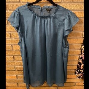 Torrid Size 2 Sheer Top- Teal with Shimmer.